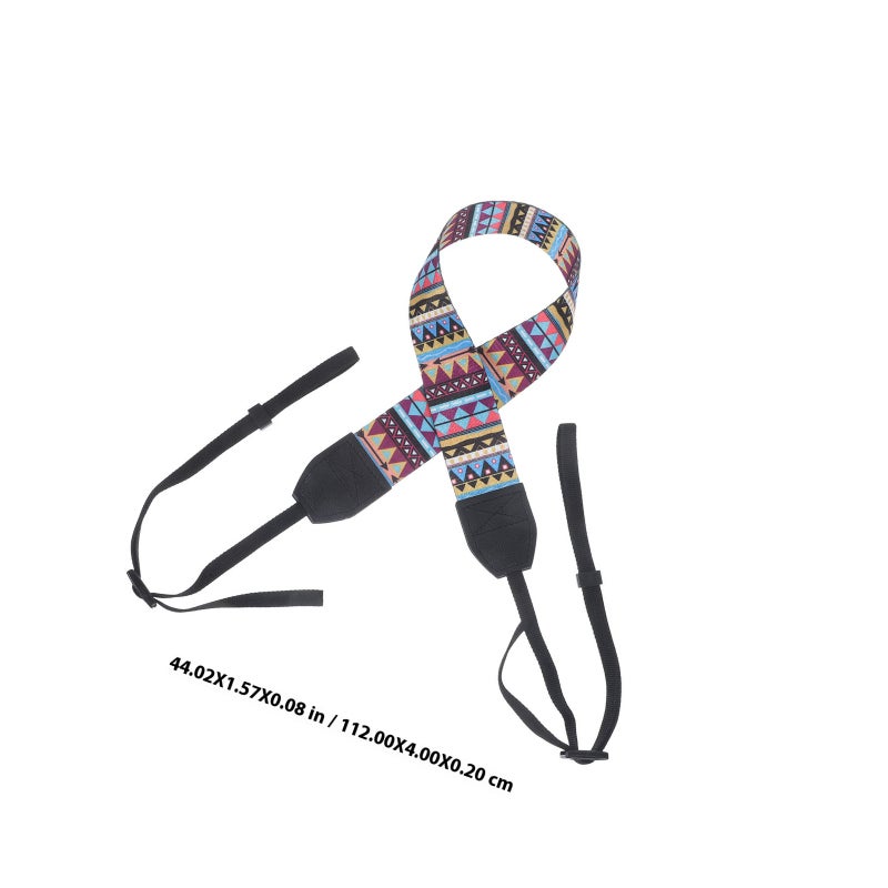 Crossbody Vintage Digital Camera Strap Universal Printed Camera Strap for Outdoor Travel (Colorful) - Image 2