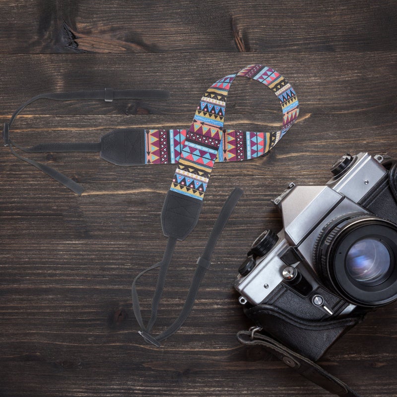 Crossbody Vintage Digital Camera Strap Universal Printed Camera Strap for Outdoor Travel (Colorful) - Image 4