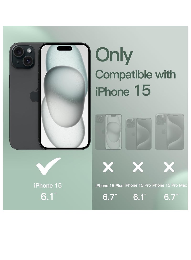 LEDIN Case for iPhone 15 6.1-Inch, Silky-Soft Touch Full-Body Protective Phone Case, Shockproof Cover (Green) - Image 2