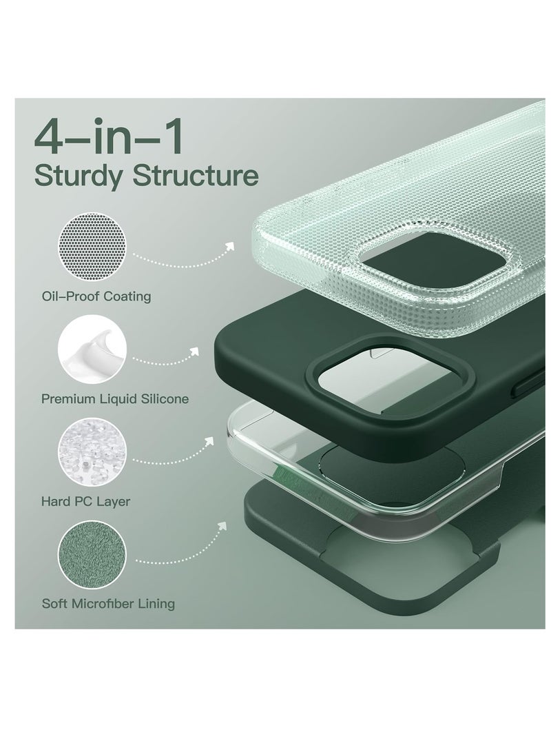 LEDIN Case for iPhone 15 6.1-Inch, Silky-Soft Touch Full-Body Protective Phone Case, Shockproof Cover (Green) - Image 3