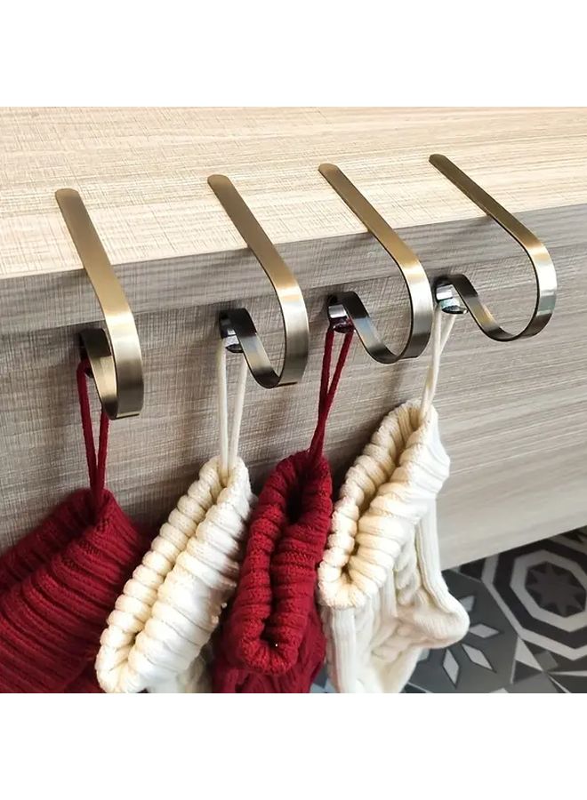 7Pcs Silvery Adjustable Christmas Stocking Holders Iron Mantel Hook Hangers Non Slip Fireplace Decor - Image 5