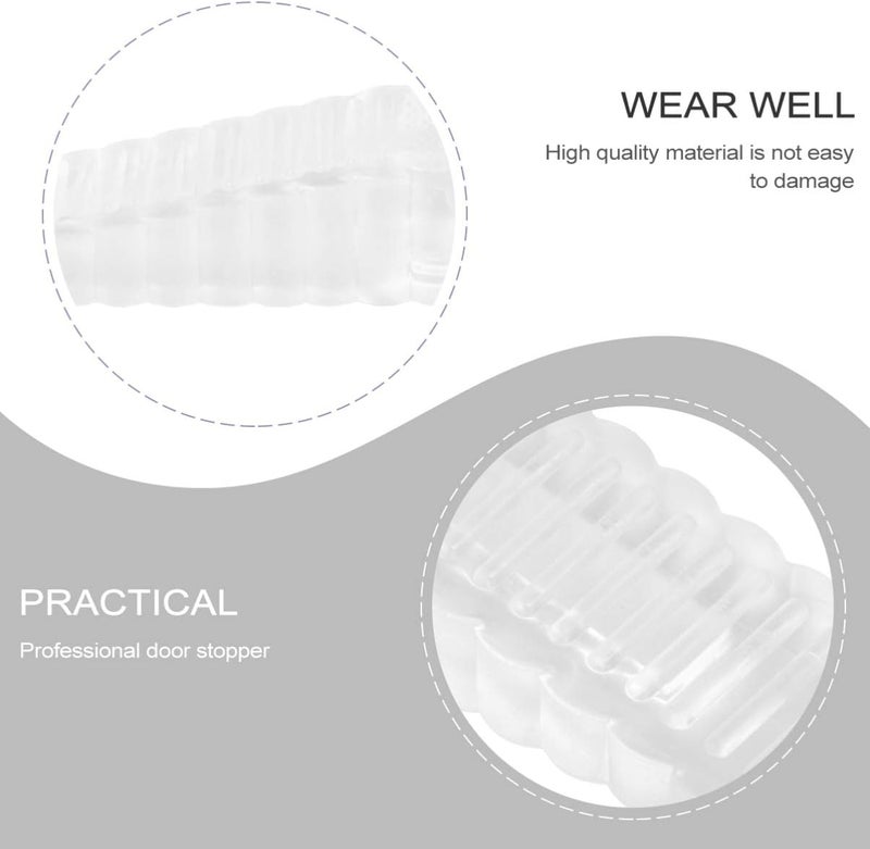 klarako 8pcs Silicone Door Stop Washer Door Stopper Front Load Flexible Door Holder Door Stops for Bottom of Door Transparent Door Stopper Door Plug Clear Bumpers Steel Child PVC Jammer - Image 5
