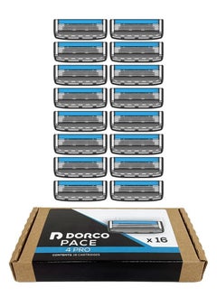 DORCO Dorco Pace 4 Pro - Four Blade Razor Shaving System - 16 Cartridges (No Handle)  - Image 1