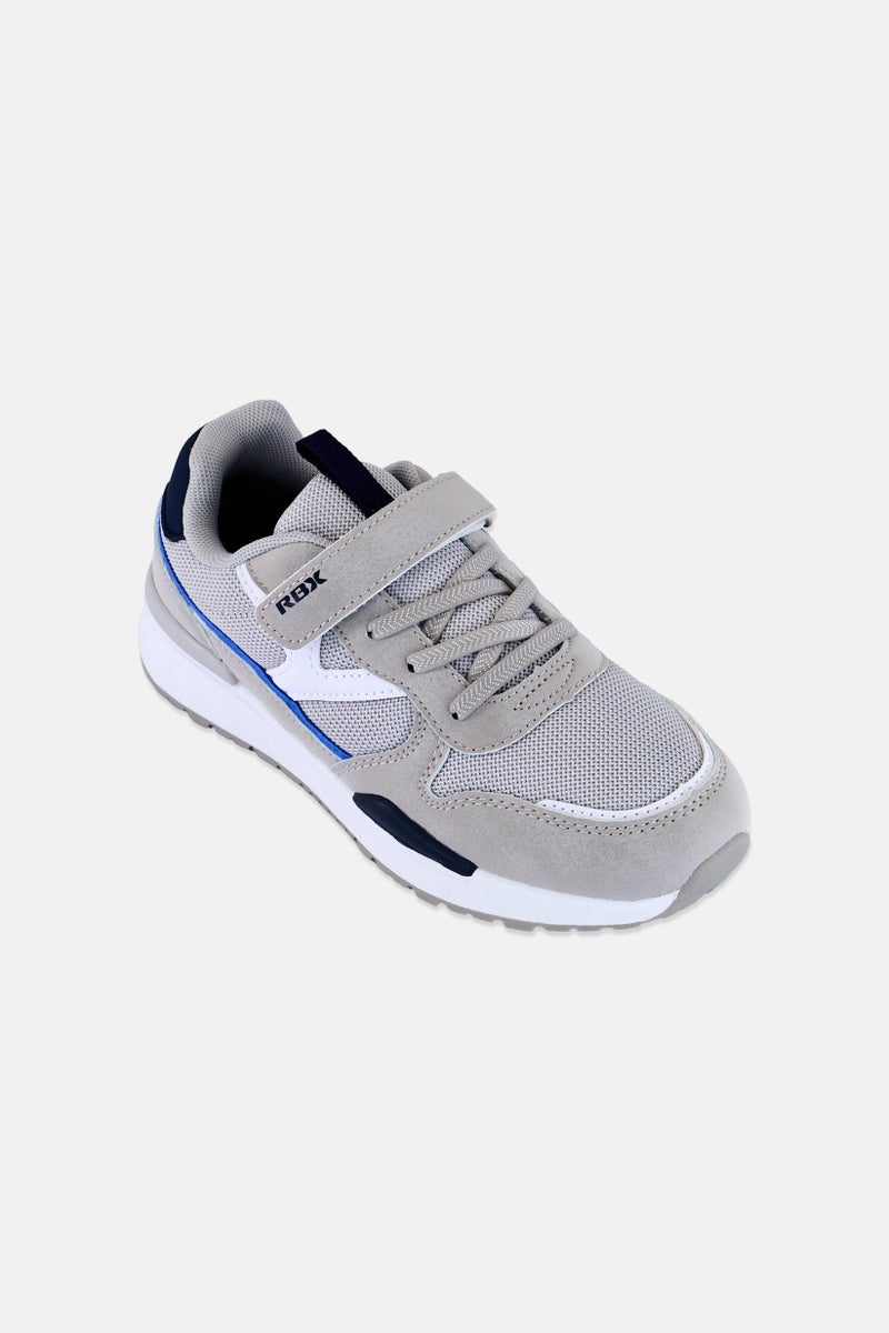 RBX Kids Boy Brand Logo Velcro Closure Outdoor Shoes, Light Grey - Image 1