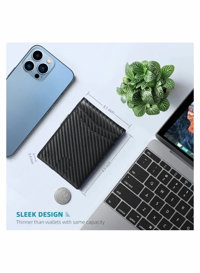 Wallet for Men Slim Larger Capacity with 12 Slots RFID Blocking Men's Minimalist Money Pocket Bifold Leather ID Window Gift Box