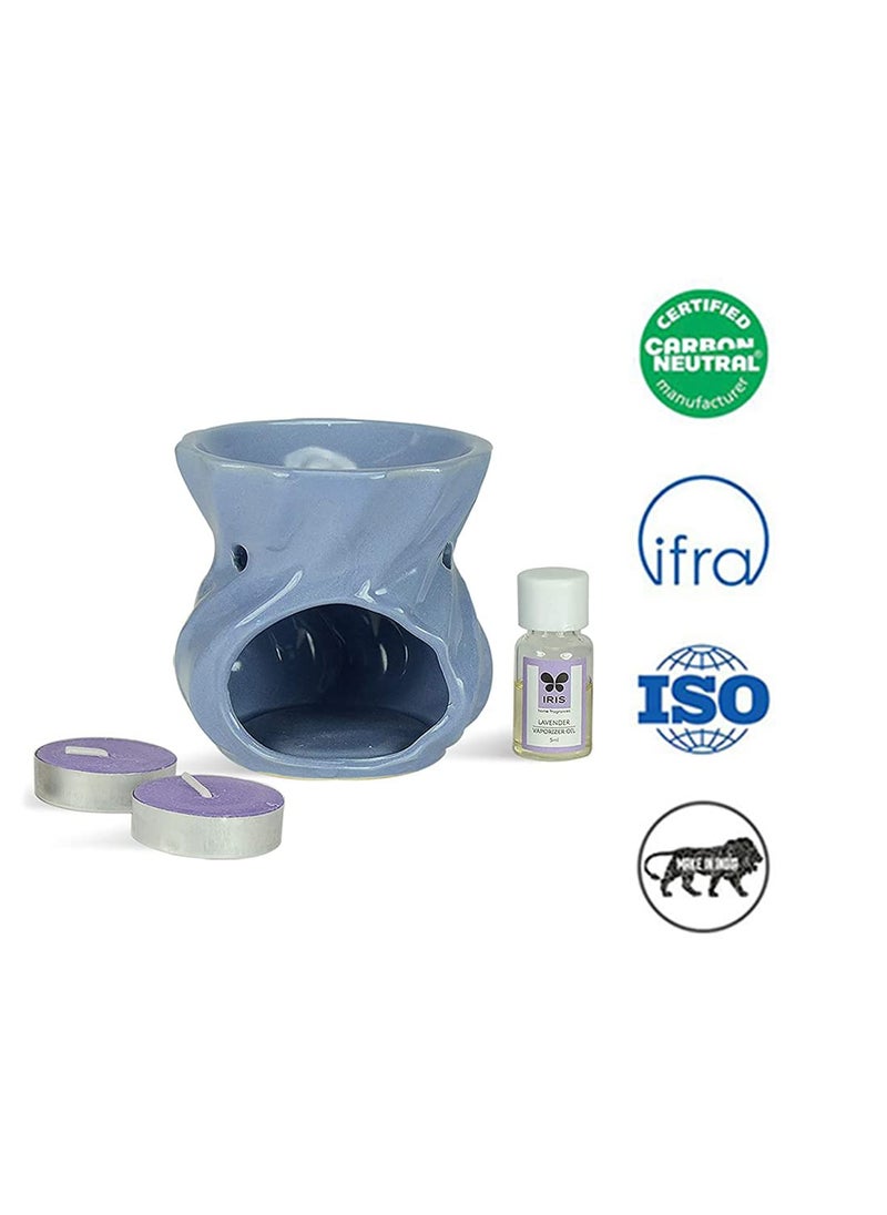 IRIS IRIS Ceramic Vaporiser Lavender Elegant and Mesmerising Home Fragrance Solutions Fragrances for Fine Living 5 ml Fragrance Essential Oil and 2 Tea Lights  - Image 2