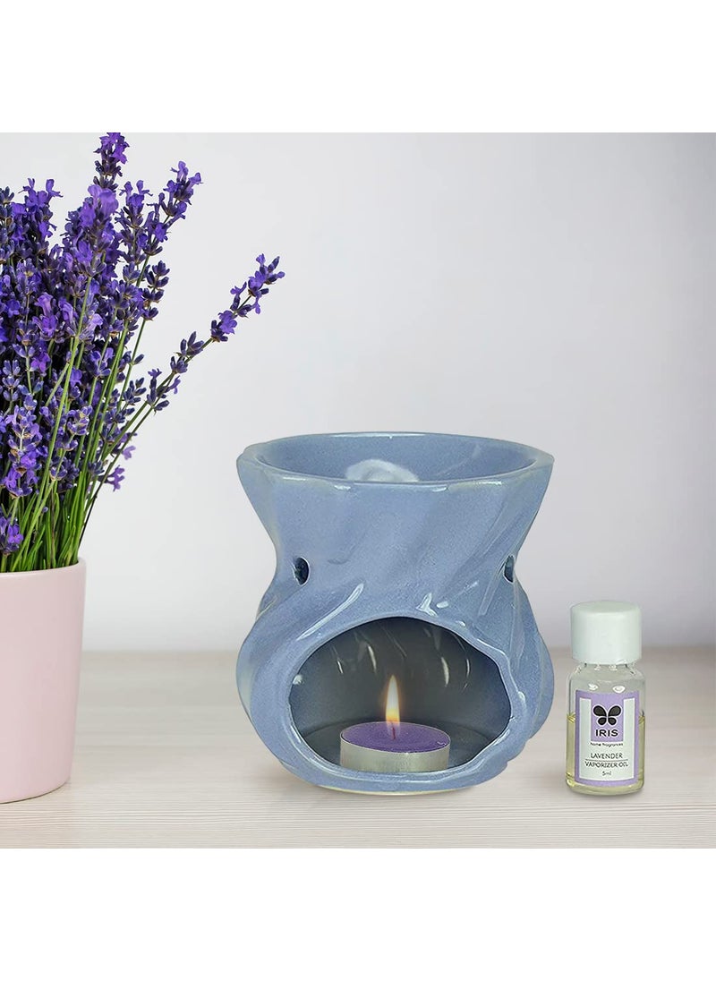 IRIS IRIS Ceramic Vaporiser Lavender Elegant and Mesmerising Home Fragrance Solutions Fragrances for Fine Living 5 ml Fragrance Essential Oil and 2 Tea Lights  - Image 3