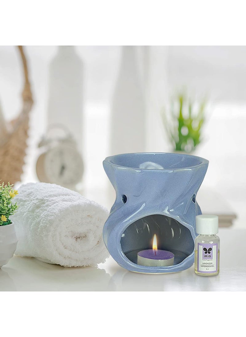 IRIS IRIS Ceramic Vaporiser Lavender Elegant and Mesmerising Home Fragrance Solutions Fragrances for Fine Living 5 ml Fragrance Essential Oil and 2 Tea Lights  - Image 4