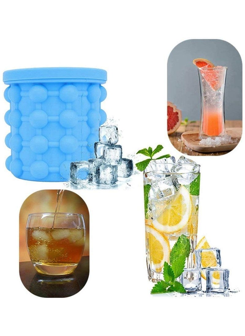 GETZET Silicone Glass Shape Ice Cube Maker Bucket Space Saving IceBall Makers for Frozen Whiskey Cocktail Beverages Home Party Picnic IceCube Trays