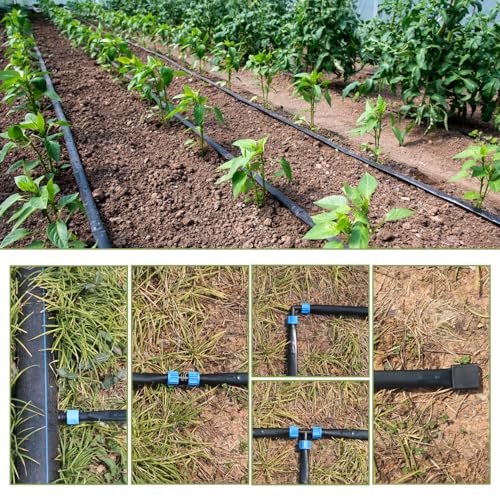 Bandelt 1640 ft 5/8" Drip Irrigation Tape Kit 15 mil Emitter Spacing 6" Flat Drip Tape with 140 PCS Drip Tape Connectors Automatic Irrigation Equipment for Garden Irrigation Emitter Flow:0.79 GPH - Image 5