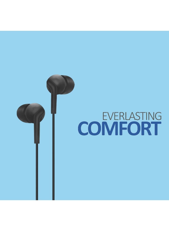 SP301 Wired In-Ear Earphones with 10mm Dynamic Drivers, HD Mic, and Single Button Control, Deep Bass, Hi-Fi Stereo Sound, 1.2m Durable Cable with 3.5mm Jack, Compatible with Smartphones, Tablets, Laptops, and Gaming Devices, Ergonomic Comfort Fit Design - Image 4