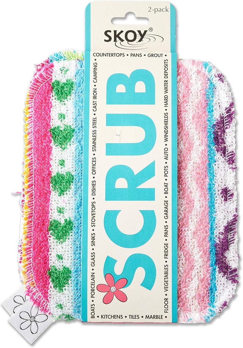 Skoy Scrub 2-Pack Reusable Non-Scratching Dish Scrubber - Assorted Colors - Image 1