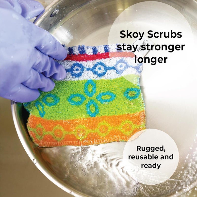 Skoy Scrub 2-Pack Reusable Non-Scratching Dish Scrubber - Assorted Colors - Image 2