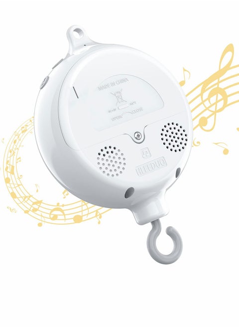 Baby Music Box Rotator, Crib Replacement Mobile Motor Rotation Universal Hanging Box, 12 Lullabies Battery Powered Bed Bell for Home Nursery Sleep