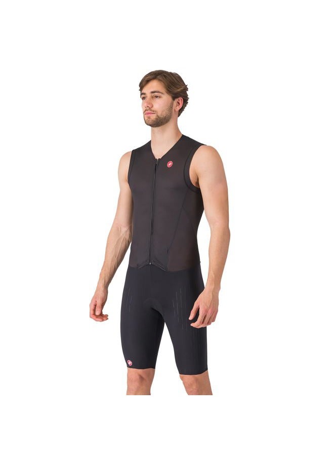 Castelli Men's Sanremo 3 Suit Sleeveless, Cycling Race Swim Bike Run, Aerodynamic Triathlon Suit with Tri Seat Pad, Black, L - Image 1