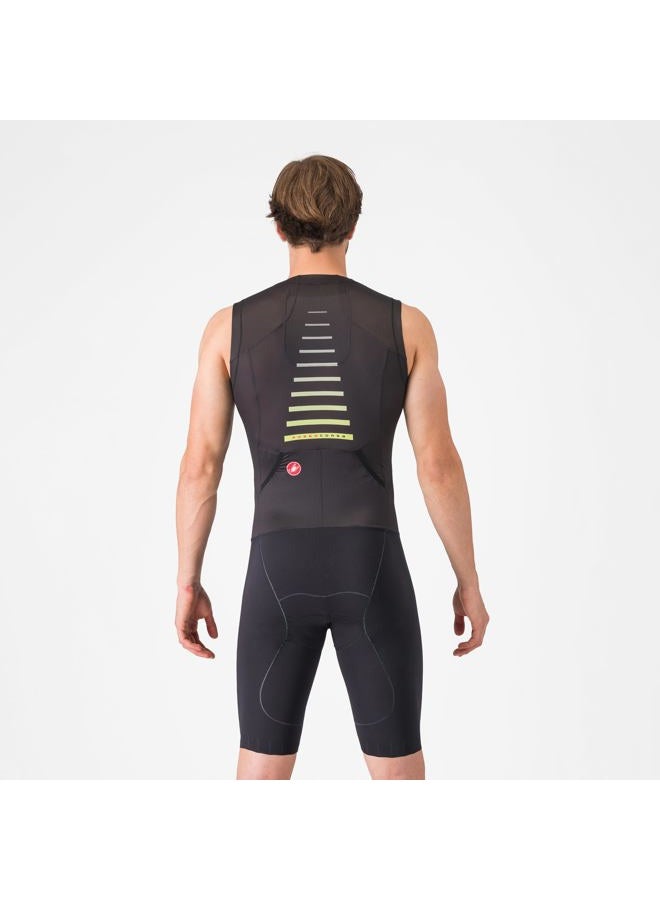 Castelli Men's Sanremo 3 Suit Sleeveless, Cycling Race Swim Bike Run, Aerodynamic Triathlon Suit with Tri Seat Pad, Black, L - Image 4