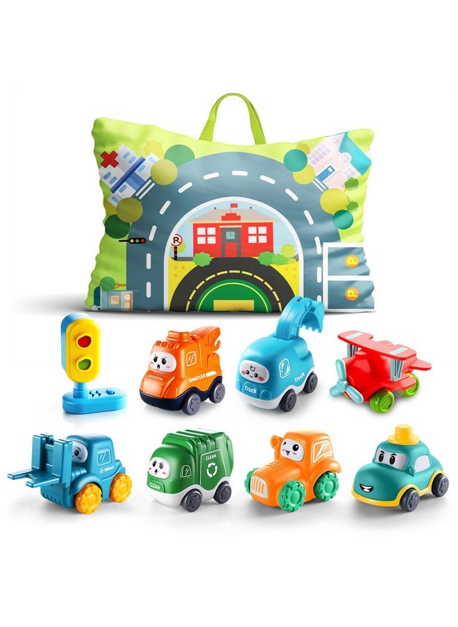 ALASOU ALASOU Baby Cartoon Car Toys with Playmat/Storage Bag|1st Birthday Gifts for Toddler Age 1-2|Baby Toys for 1 2 3 Year Old Boy|1 2 Year Old Boy Gift for Infant 12-18 Month  - Image 1