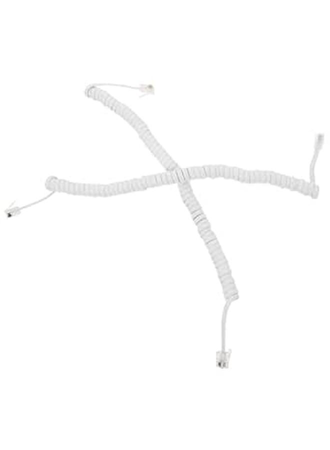 Coiled Telephone Cord 2 Pack Durable Phone Line Cable Easy Install Stable Signal - Image 1