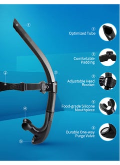 Beauenty Snorkel Lap Swimming,Swimming goggles case, goggles, swimming cap, nose plug, ear clip, breathing tube，Swimmer Training Diving Snorkeling Comfortable Mouthpiece, One-Way Purge Valve,for Pool Open Wa  - Image 5