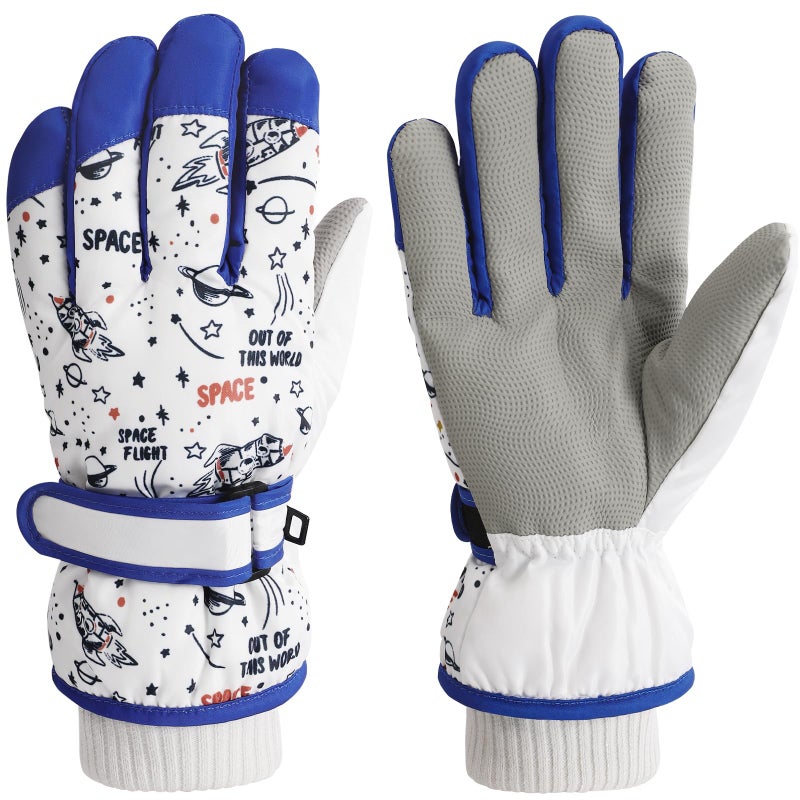 coclothy Kids Winter Snow Ski Gloves for Boys Girls Children, Snowboard Waterproof Outdoor Warm Fleece Gloves for Cold Weather - Image 1