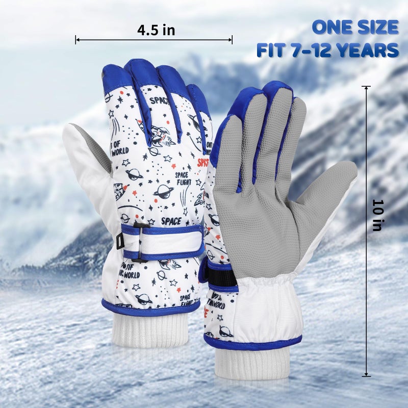 coclothy Kids Winter Snow Ski Gloves for Boys Girls Children, Snowboard Waterproof Outdoor Warm Fleece Gloves for Cold Weather - Image 5
