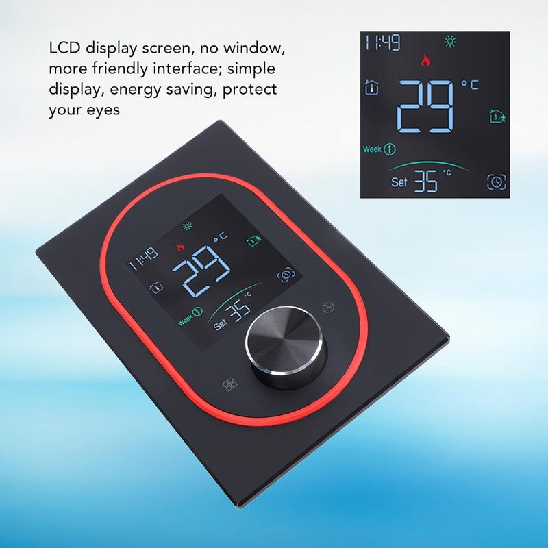 Smart Thermostat, 95V-240V, LCD Display, Water Heating Thermostat, Electric Heating Thermostat, with Programming App, Suitable for Home, Office, Shopping (Regular) - Image 2