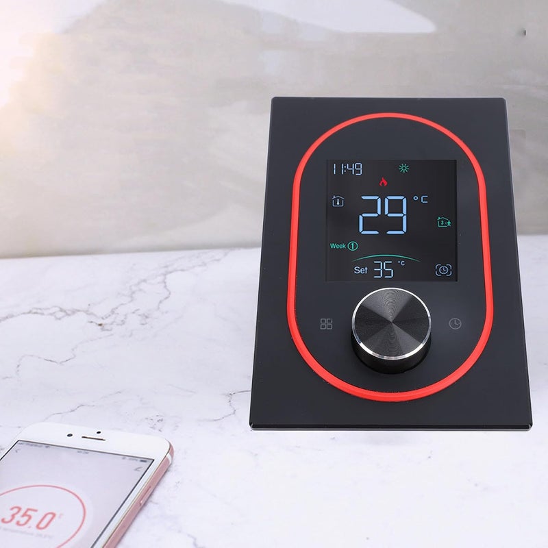 Smart Thermostat, 95V-240V, LCD Display, Water Heating Thermostat, Electric Heating Thermostat, with Programming App, Suitable for Home, Office, Shopping (Regular) - Image 3