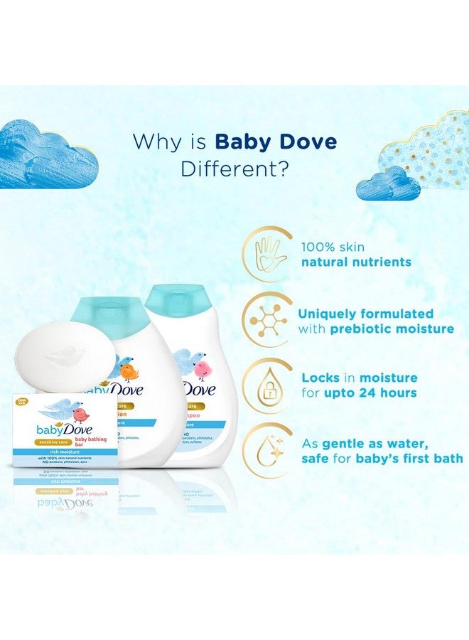 Dove Baby Dove Rich Moisture Bathing Bar 75g, Rich Moisture Body Lotion 200ml and Shampoo 200ml (Pack of 3) - Image 4