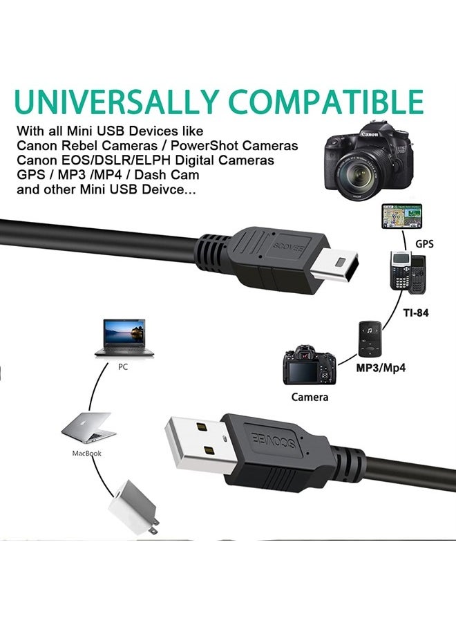 SCOVEE Camera USB Cable Cord for Canon Rebel/PowerShot/EOS/DSLR/ELPH Digital Cameras,SCOVEE Transfer Wire Data Cable for Canon Rebel Camcorder,Vixia PC Computer Interface Charger Replacement 6FT Long  - Image 5
