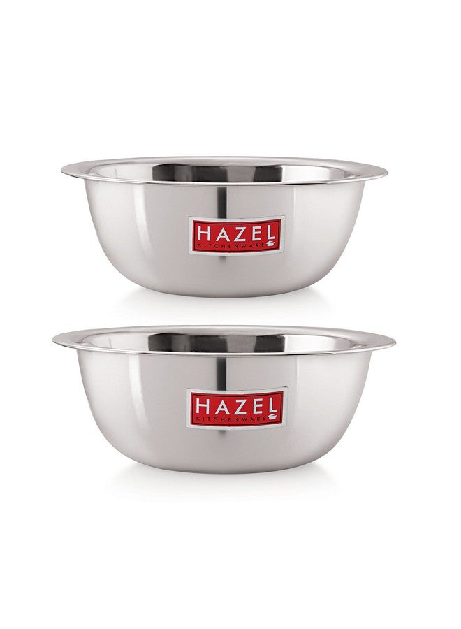 HAZEL Stainless Steel Mixing Bowl | Mixing Bowl for Cake Batter | Kitchen and Baking Accessories Items, Set of 2, 770 ML, 1100 ML - Image 1