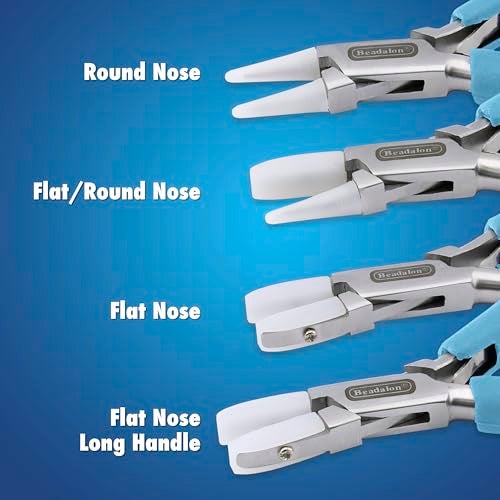 Beadalon Designer Series Nylon Jaw Pliers Round Nose Pacific Blue VinylFree Grips Stainless Steel 525 in - Image 3