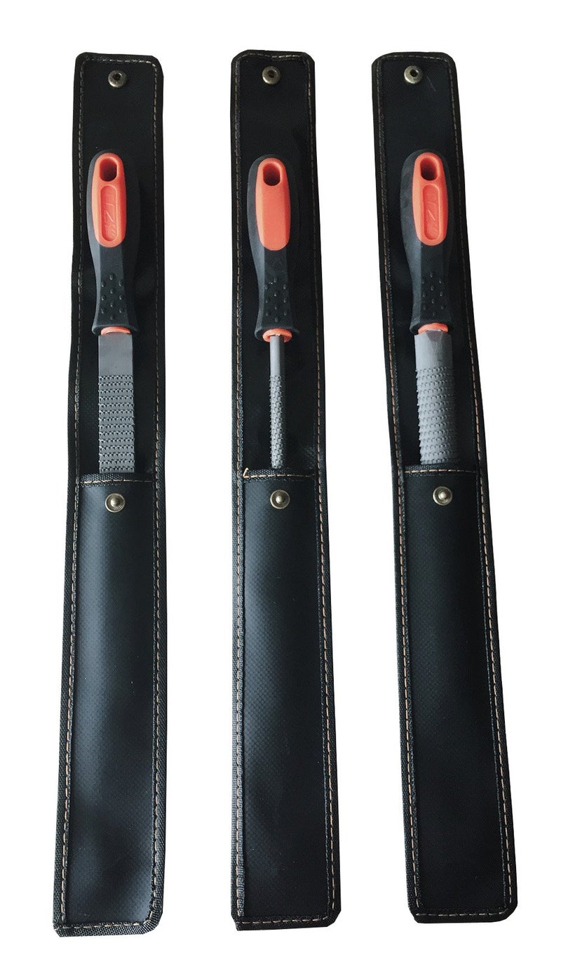 YCAMMIN 8" Wood Rasp File Set with Rubber Grip - Includes Hand Cut Round, Half-Round, and Flat Rasp File Kit - Curved and Flat Tools(3 Pcs) The Color of Packing Bag is Random - Image 3