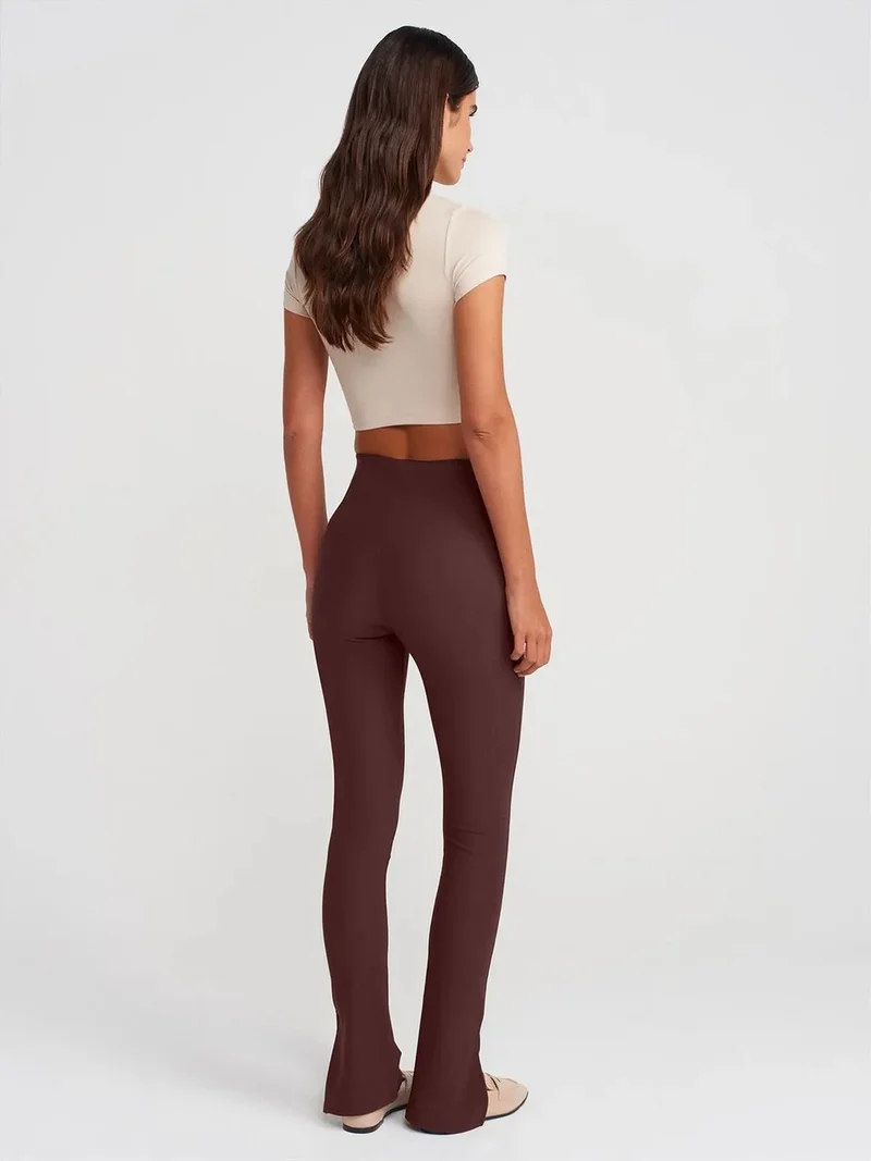 ديلفين Dilvin High-waist Flare Leggings With Slit