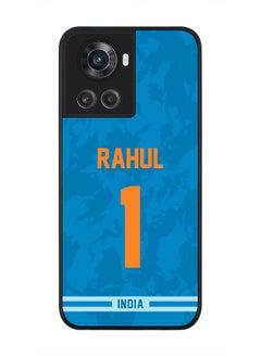 Rugged Black Edge Case for OnePlus 10R 5G / OnePlus Ace 5G, Slim fit Soft Case Flexible thin Cover - Player Name - KL Rahul, Jersey Number- 1