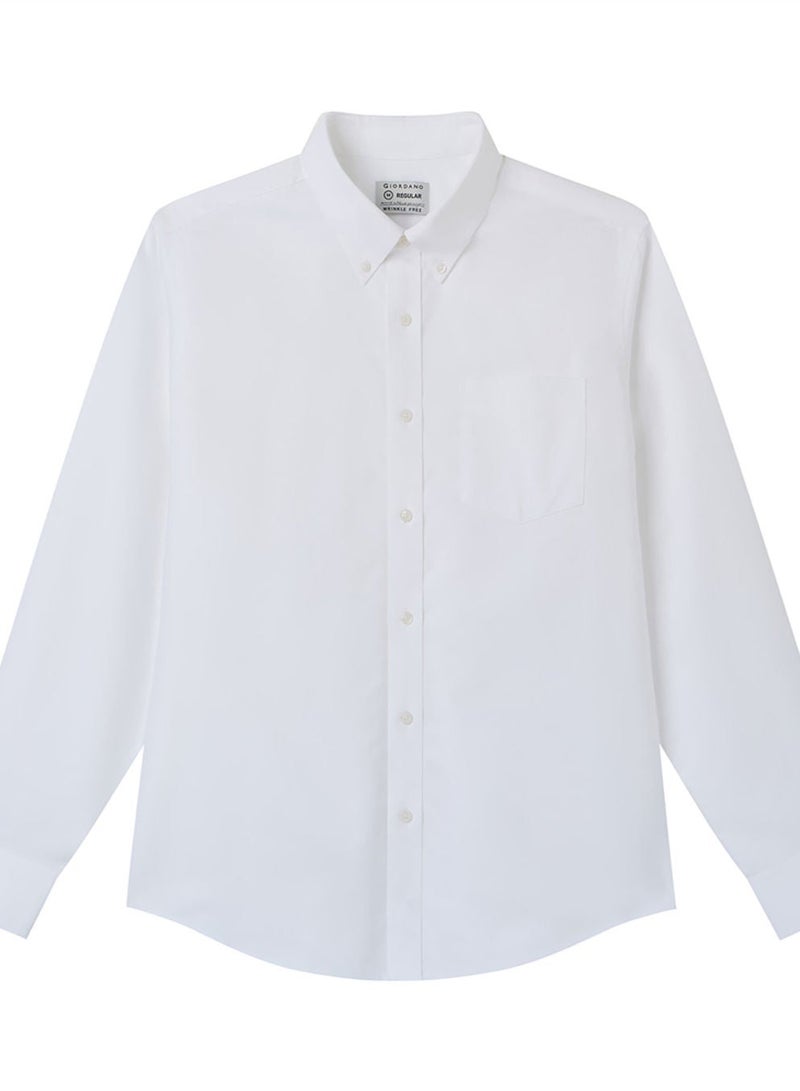 GIORDANO Men’s Cotton Long-Sleeve Wrinkle-Free Shirt - Image 3