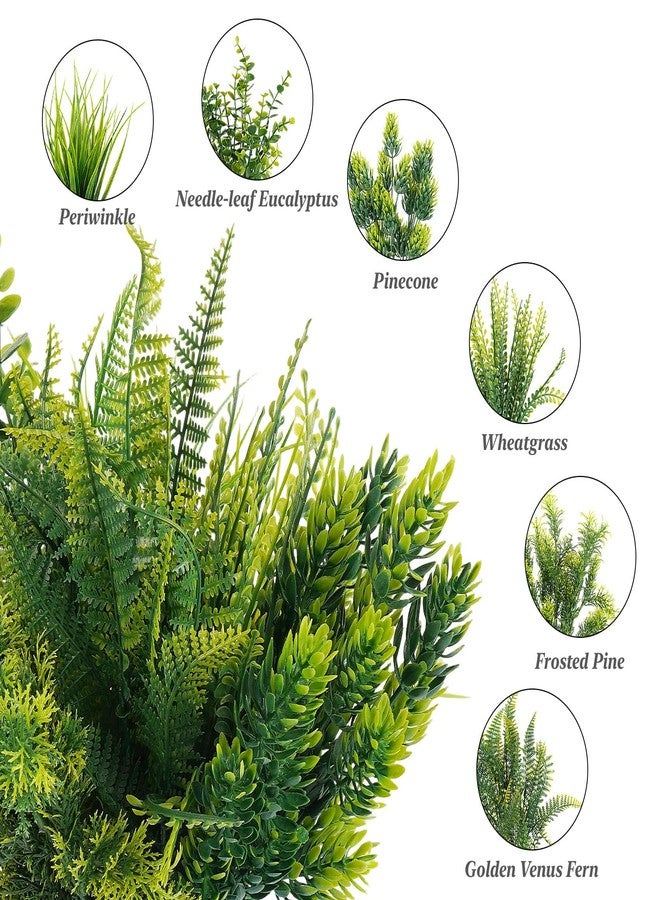 Anstore 20 Bundles Realistic Artificial Plants Outdoor, 6-Pack Fake Plants for Front Porch Decor, Faux Outdoor Plants with UV Resistant PE Greenery Stems for Garden Planter Window Box Home Decor - Image 3