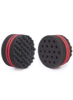 Small Hole Hair Sponge Brush For Twists Dreads Natural Hair Afro Curl Barber 2 Pcs