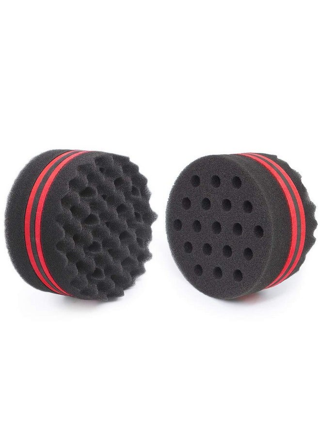 WORGATE - Small Hole Hair Sponge Brush For Twists Dreads Natural Hair Afro Curl Barber 2 Pcs - Image 1