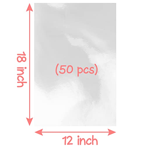 CUDICY 50pcs Cellophane Bags 12x18 Cellophane Wrap Goodie Bags Large Clear Gift Bag Party Favors Bag Clear Treat Wraps with Ties Plastic Gift Packaging Wraps for Cookie Candy - Image 3