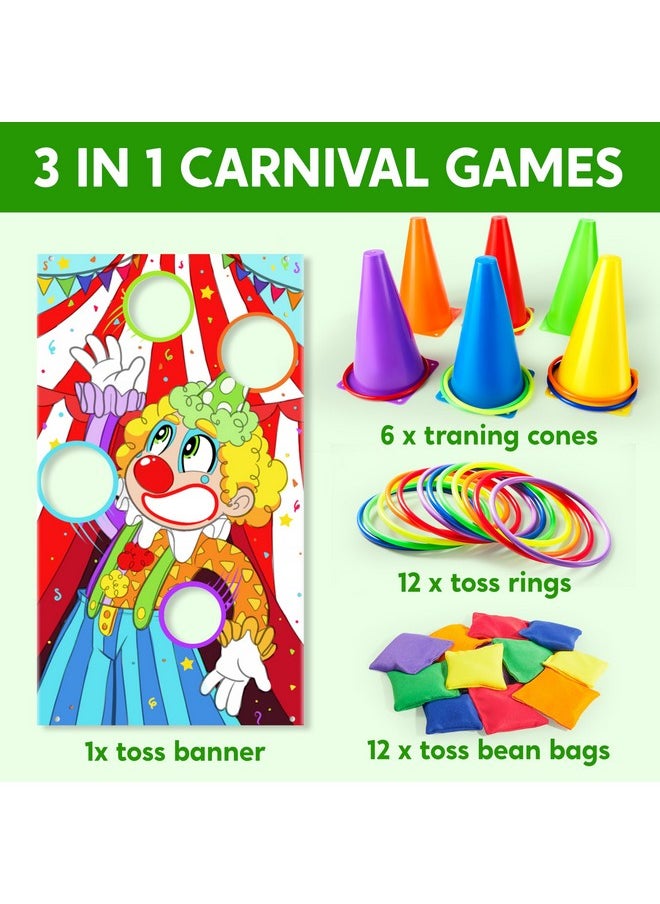 JOYIN JOYIN 31PCS 3 in 1 Carnival Games, Easter Ring Toss Yard Set, Bean Bags, Cones - Outdoor Toys for Toddlers & Kids, Children's Indoor Play, Family Fun, Kids Party Cornhole Set, Lawn Games  - Image 2