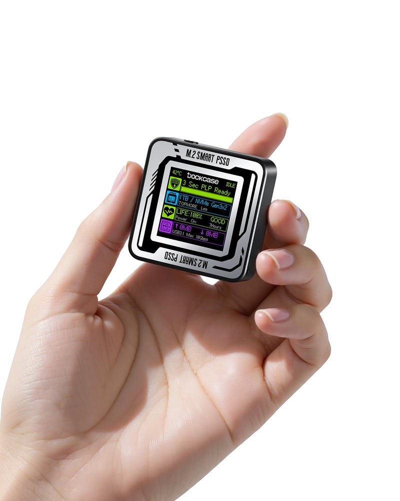 DOCKCASE Pocket M.2 2230 NVMe SSD Enclosure,Support 3s PLP Prevents Write Data Loss,USB 3.2 Gen 2 Type-C (10 Gbps), fits NVMe PCIe, Exclusive to Size 2230,Support M-Key B+M Key UASP (Black) - Image 1