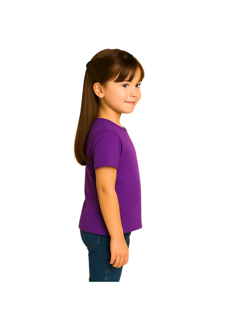Printshop4me Kids Round Neck Girls T Shirt 170 GSM Pure Cotton Basic Colors - Image 4