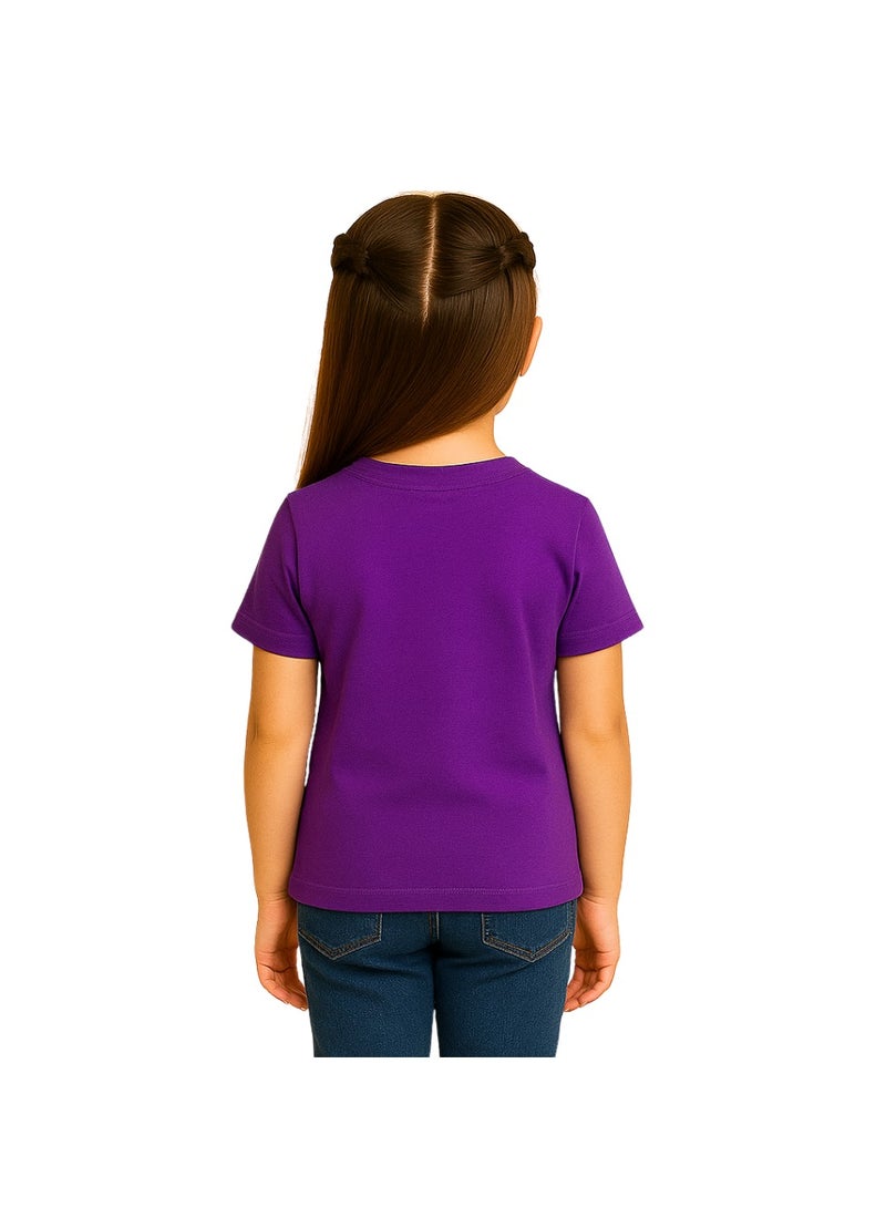 Printshop4me Kids Round Neck Girls T Shirt 170 GSM Pure Cotton Basic Colors - Image 5