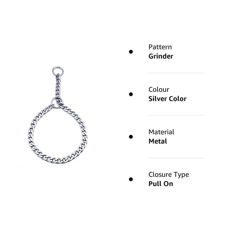 PET FUN Heavy Duty 3.5mm Choke Swivel Metal Dog Chain – Strong Training Collar for Large Breeds | Durable Steel Links & 360° Anti-Tangle Swivel (Width 3.5 MM - Length -23.INCH) - Image 2