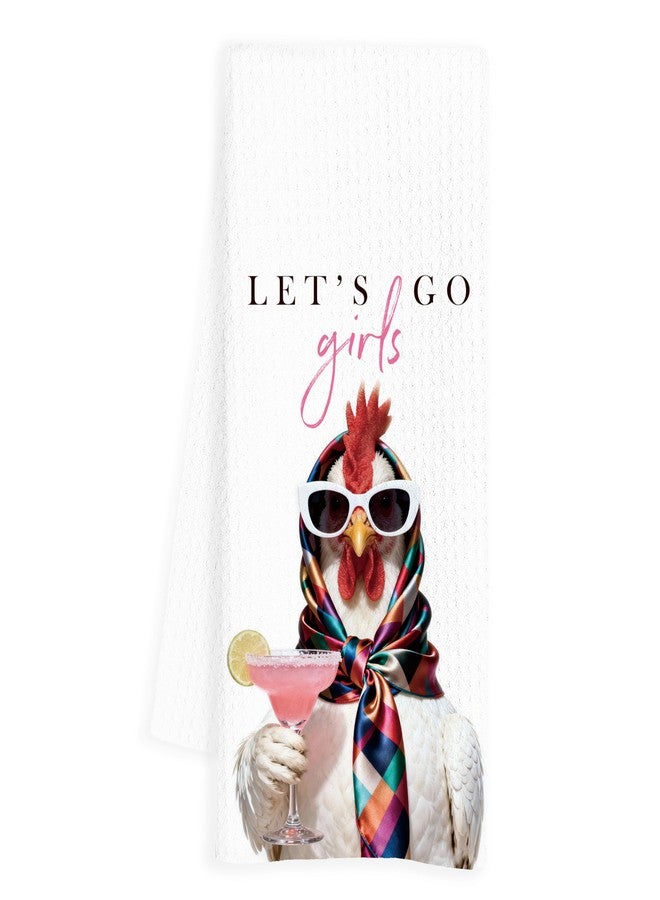 INDAJEDN Funny Chicken Cocktail Hand Towels, Chicken Gifts for Women, Funny Kitchen Dorm Bathroom Decor, 16x24 Inch - Image 1