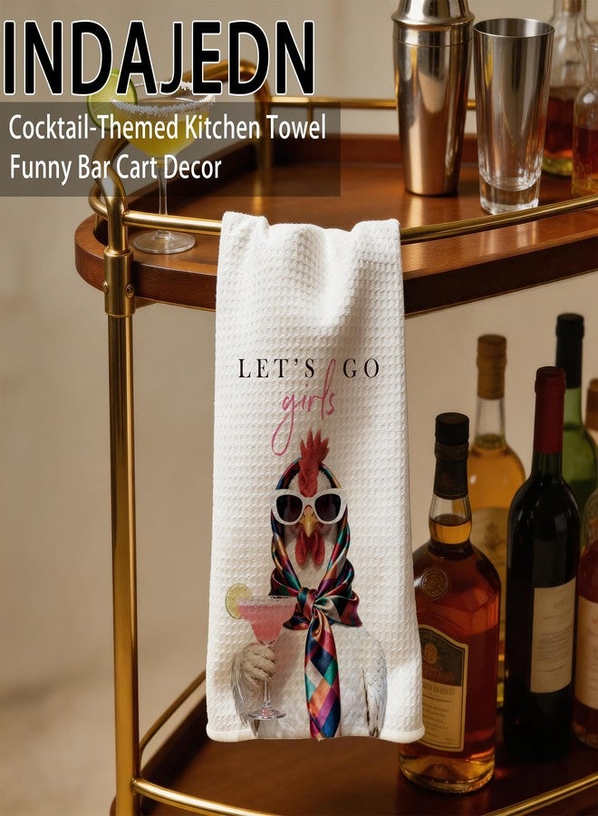 INDAJEDN Funny Chicken Cocktail Hand Towels, Chicken Gifts for Women, Funny Kitchen Dorm Bathroom Decor, 16x24 Inch - Image 2