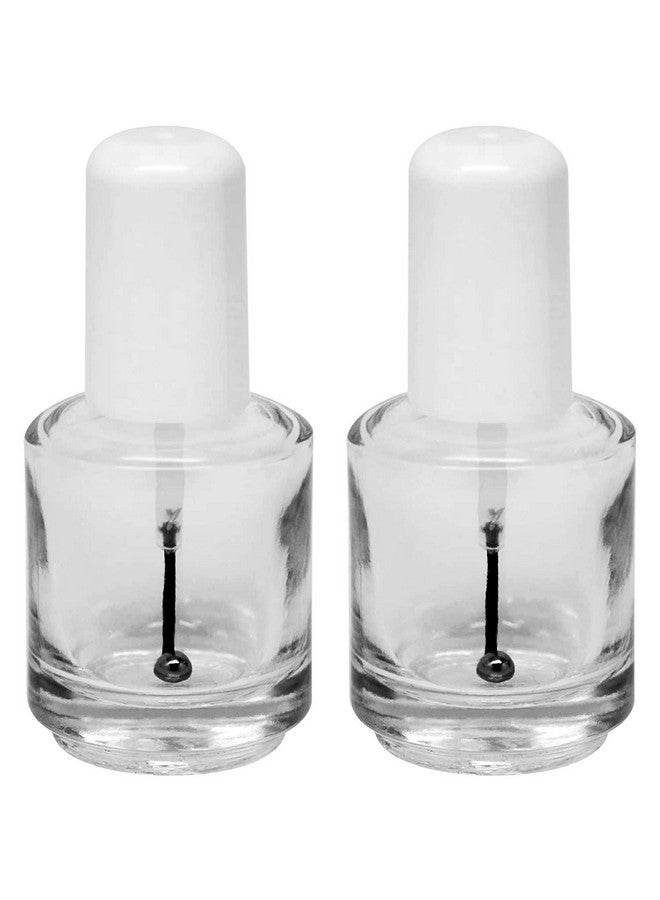 Karlash Karlash Premium Empty Polish Bottle Clear + Brush + Mixing ball + White Cap 0.5 Oz (2 Piece) - Image 1