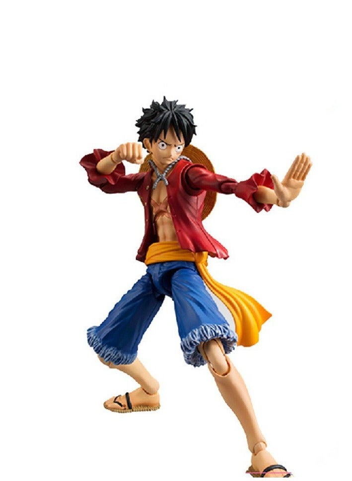 General One Piece figure One Piece straw hat movable Luffy can change head figure two-dimensional animation model desktop ornament (17cm)  - Image 1