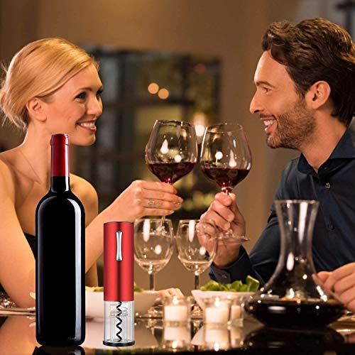 FEELING MALL Auto Wine Bottle Opener kit Automatic Corkscrew Contains Foil Cutter Vacuum Stopper and Wine Aerator Pourer with Cable for Wine Lover 4-in-1 Gift Set - Image 4