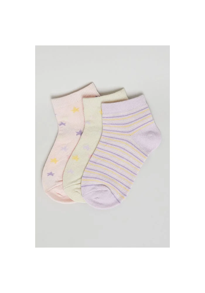 R&b 3 Pack Patterned Ankle Socks